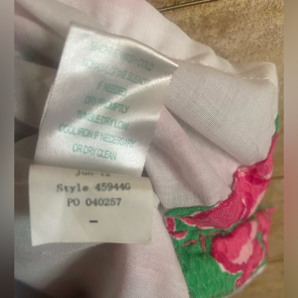 Girls Lilly Pulitzer sz 14 Green Pink Butterfly Floral Shift Dress w/ Pockets - Picture 5 of 11